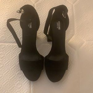 Black Suede Platform Heels